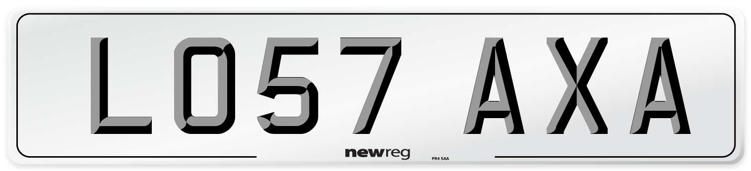 LO57 AXA Number Plate from New Reg